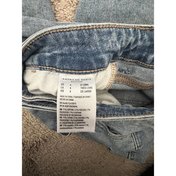 American Eagle Women's Distressed Light Wash High Rise Stretch Jegging 4 X long - Picture 11 of 15